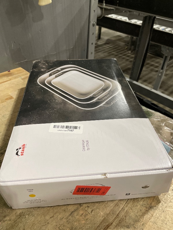 Photo 1 of **ONLY 2/3 DISHES** STAUB Ceramic 3-pc Rectangular Baking Dish Set - Citron