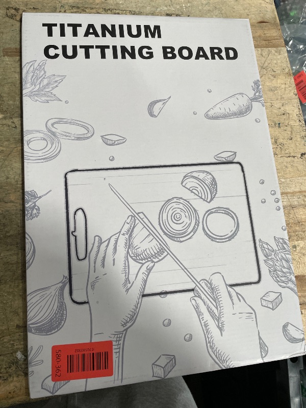 Photo 1 of 100% Titanium Cutting Board for Kitchen - Dishwasher Safe Chopping Boards with Handle, Reversible Charcuterie Board for Home Counter Outdoor Camping Housewarming Gifts for Women (16 x 11.1)