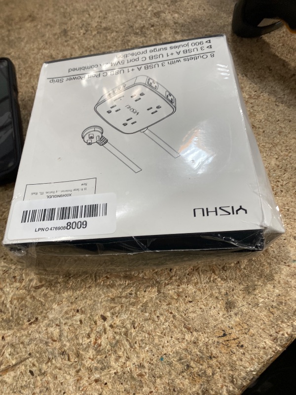 Photo 1 of 10 Ft Surge Protector Power Strip - 8 Widely Outlets with 4 USB Ports, 3 Side Outlet Extender with 10 Feet Extension Cord, Flat Plug, Wall Mount, Desk USB Charging Station, ETL, Black