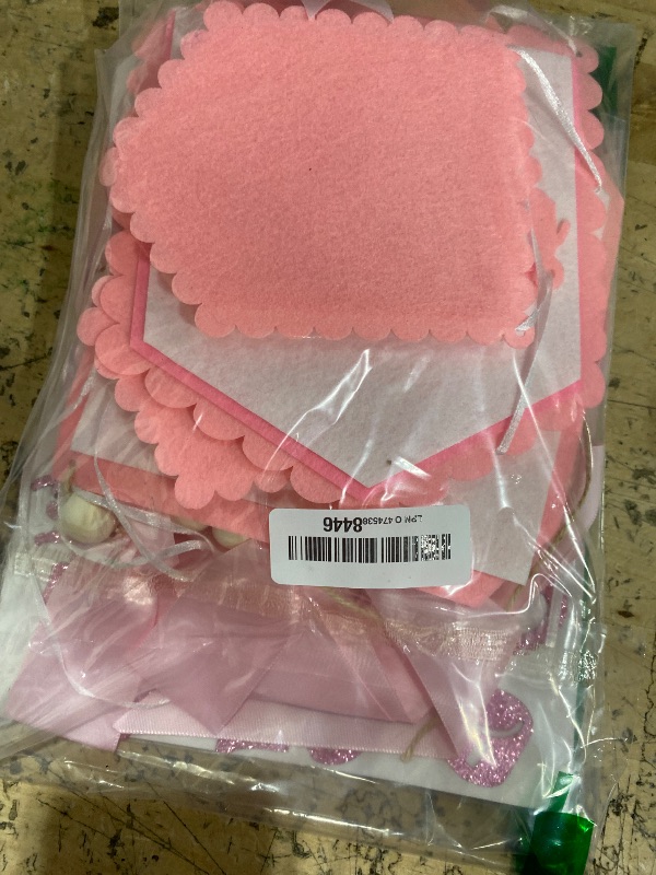 View 2 of 1/2 Birthday Girl Half Birthday Decorations Pink Bow It's My 1/2 Birth Banner Glitter Cake Topper Ribbon Bow Wood Bead High Chair Banner & Cone Hat 6 Months birthday Decorations Party Supplies (Pink)