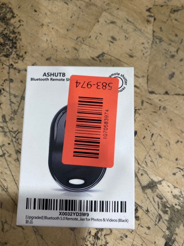 Photo 1 of [Upgraded] Bluetooth 5.0 Remote Shutter for iPhone & Android Camera Wireless Remote Control Selfie Button for iPad iPod Tablet, HD Selfie Clicker for Photos & Videos (Black)