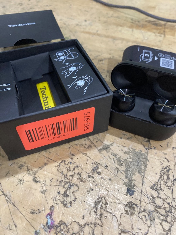 Photo 1 of **FOR PARTS ONLY / NON-FUNCTIONAL*** Technics Reference Class Hi-Fi Wireless Earbuds, Dolby Atmos, Head Tracking, Adaptive Noise Cancelling, 3 Device Multipoint, 10-hr Battery, Wireless Charging, in Ear Headphones - EAH-AZ100-K (Black)