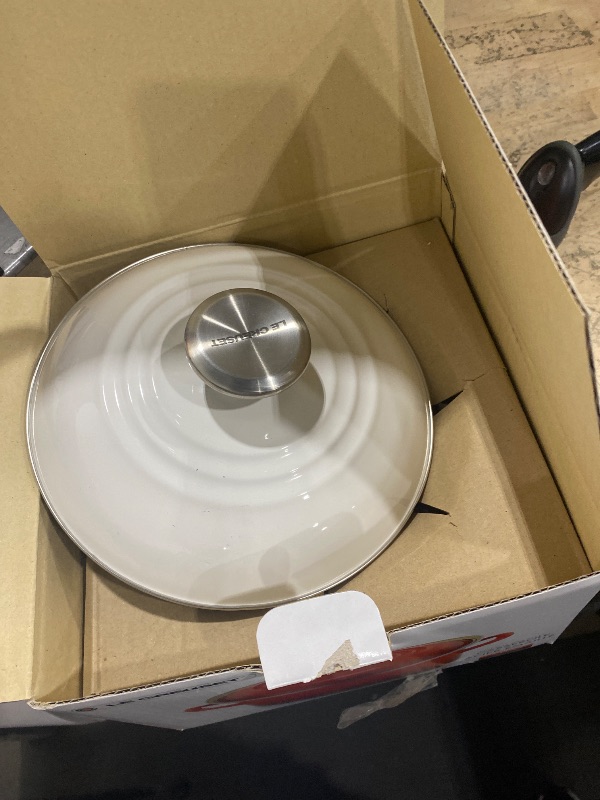 Photo 1 of **HAS A CHIP ON THE BOTTOM**Le Creuset Enamel on Steel Traditional Petite Stockpot, 3.8qt., White