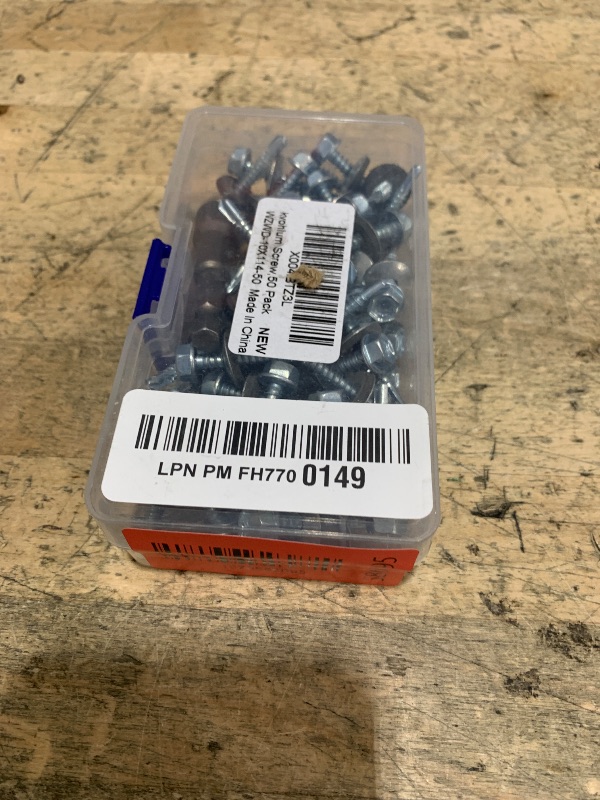 View 2 of #10 x 1-1/4" (50 PCS) Metal Roofing Screws with Rubber Washer, Hex Head Self Tapping Screws for Metal, Self Drilling Sheet Metal Screw, Hex Bit Socket Included