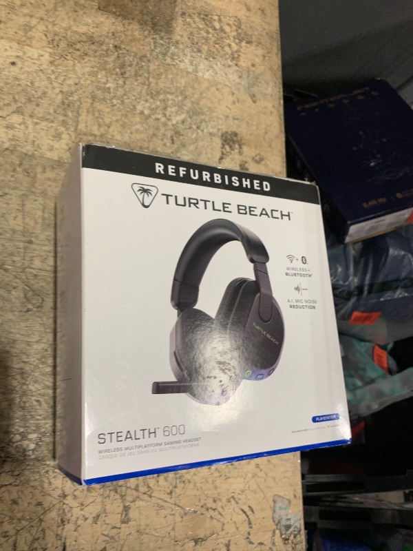 Photo 1 of ***NOT COMPATIBLE WITH XBOX CONSOLES*** Turtle Beach Stealth 600 Wireless Multiplatform Amplified Gaming Headset for PS5, PS4, PC & Mobile – Bluetooth, 80-Hr Battery, Noise-Cancelling Flip-to-Mute Mic, 50mm Speakers – Black (Renewed)