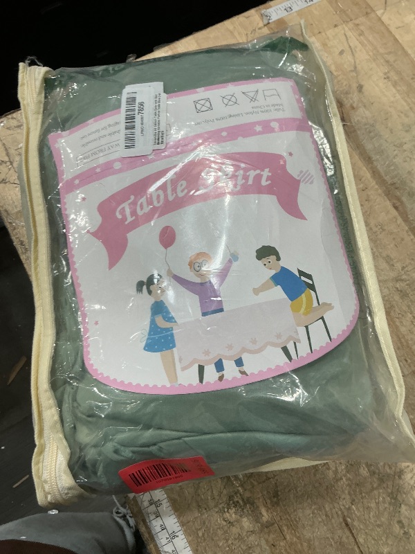 Photo 1 of 1 Pack Sage Green Rectangle Table Clothes for 6 Foot Tables, Polyester Wrinkle Free Fitted Tablecloths 6ft Stretch Table Cover with Skirt for Wedding Birthday Parties Trade Show Craft Show