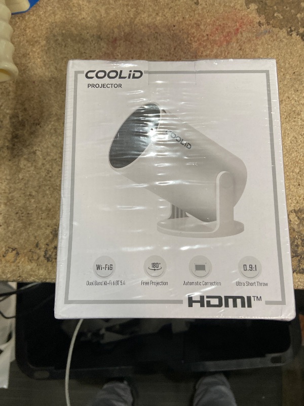 Photo 1 of [Built-in Apps & 2026 Upgraded] Mini Projector Support 4K 1080P Auto Keystone 180° Rotatable with WiFi 6 and Bluetooth 5.4, Projector Portable Compatibile with HDMI/TV Stick/Memory Stick/Laptop-White