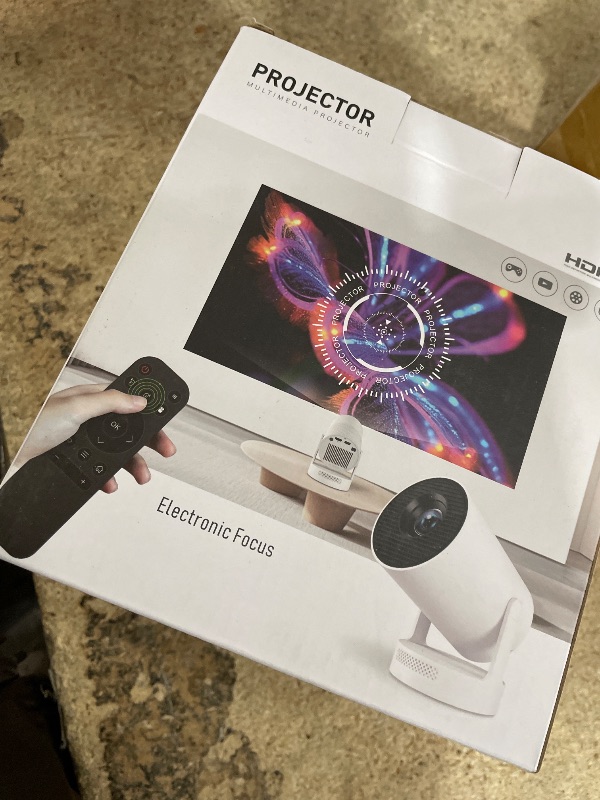 Photo 1 of [Electric Focus]Mini Portable Projector with 4K Support, Bluetooth 5.4 WIFI6, 5watt Sound Base Speaker, 260 ANSI, Android 11, 210° Rotation , Auto Keystone Correction Video Projector HY300 PLUS