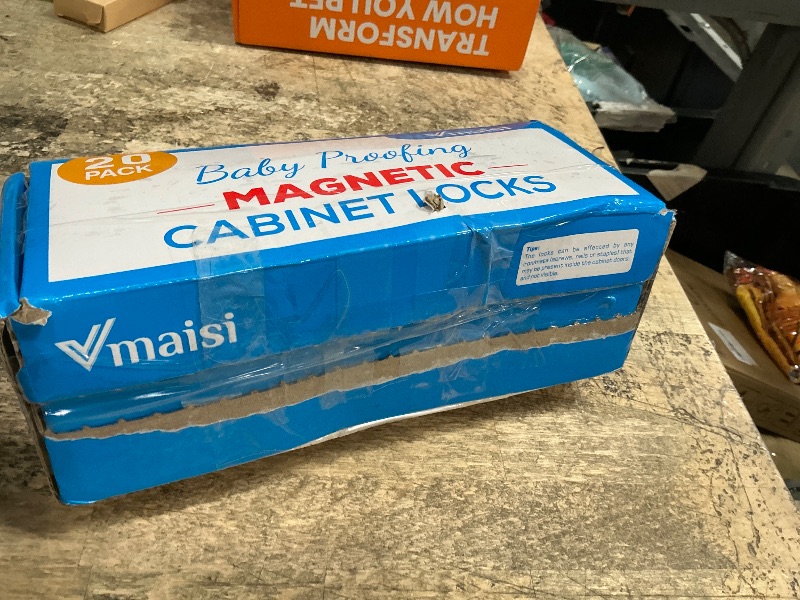 Photo 1 of 20 Pack Magnetic Cabinet Locks Baby Proofing - Vmaisi Children Proof Cupboard Drawers Latches - Adhesive Easy Installation