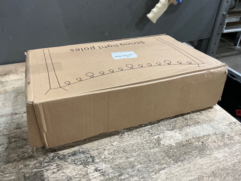 Photo 1 of 10Ft String Light Poles 4 Pack,Light Poles for Outside Lights,Outdoor with Fence Brackets Hanging Lights,Metal Stand Deck Patio Backyard