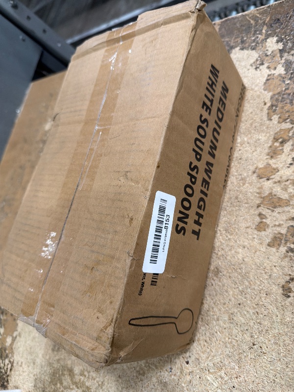 Photo 1 of 1,000 Plastic Disposable Soup Spoons Bulk White Medium Weight Disposable Silverware Plastic Cutlery Spoons