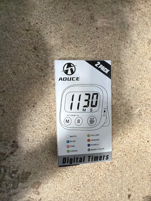 Photo 1 of 2 Pack Digital Kitchen Timer for Cooking Big Digits Loud Alarm Magnetic Backing Stand Cooking Timers for Baking White