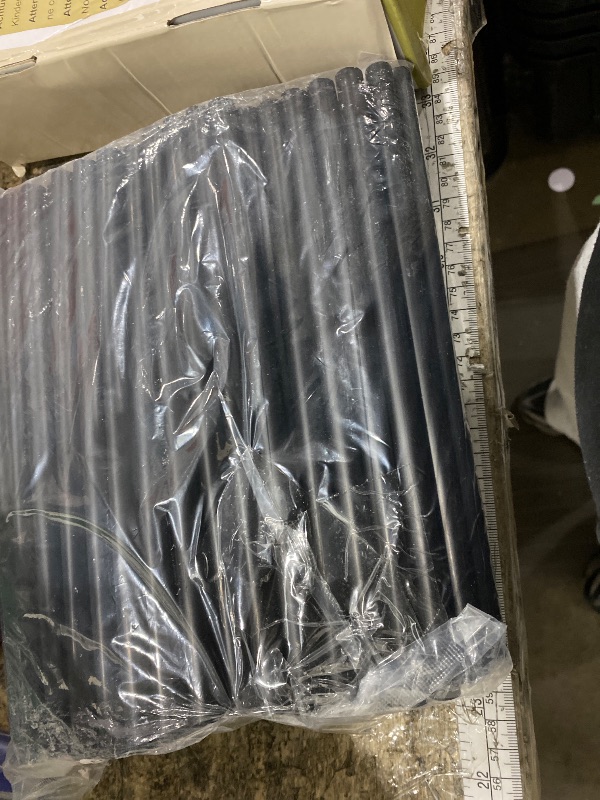 Photo 1 of [500 Pack] Black Flexible Plastic Drinking Straws Disposable Straw 8'' inches Tall