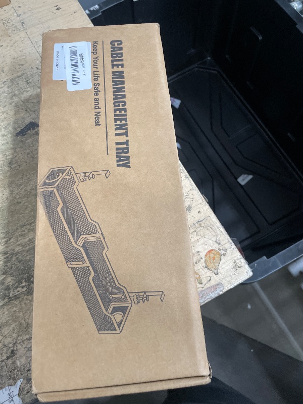 Photo 1 of [Upgraded] Extra Large Under Desk Cable Management, Cinati 25" Wire Organizers No Drill, Cable Tray with Clamp for Wire Management, Cord Organization Box for Office, Home - No Damage to Desk(White)