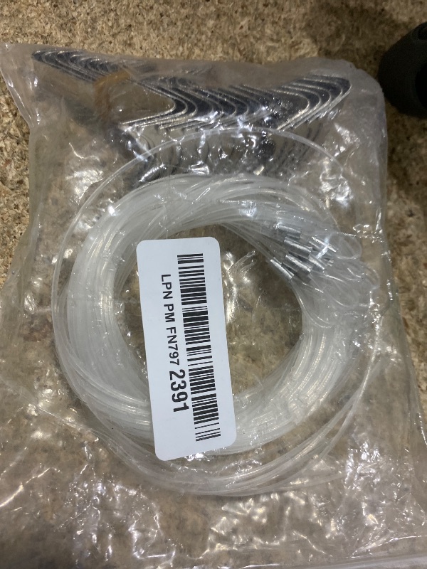 Photo 1 of 10 Pcs Picture Rail Hanging System Kit, Gallery Set with Picture Rail Molding Hooks, Invisible Wire & Adjustable Hooks, Professional Art Hanging System for Exhibition, Art Gallery Supplies