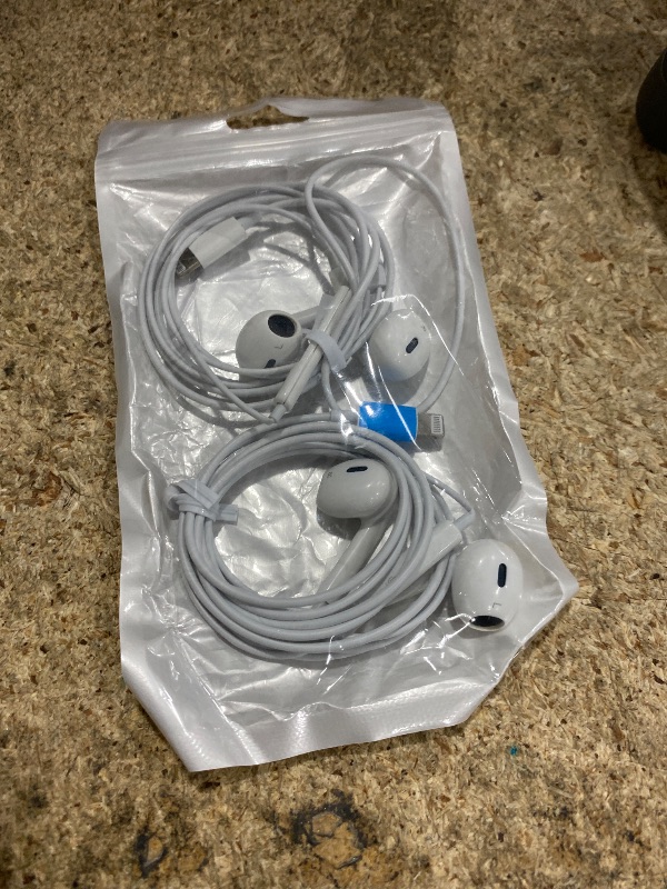 Photo 1 of 2 Pack Headphones for iPhone with Microphone and Volume Control - Earbuds for Music and Phone Calls, Compatible with iPhone 7/8/X/Xs/XR/se/11/12/13/14/Pro/Pro Max, Support All iOS System