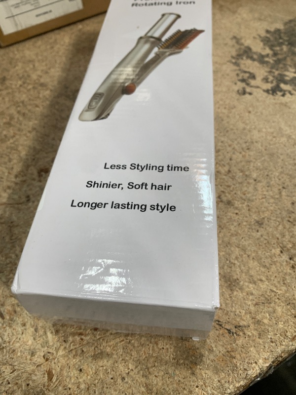 Photo 1 of 2-in-1 Rotating Hair Curler & Straightener with Auto Curl Technology, Dual Voltage, Anti-Frizz, Fast Heating, Dry and Wet Styling Tool, Travel for Girls Women