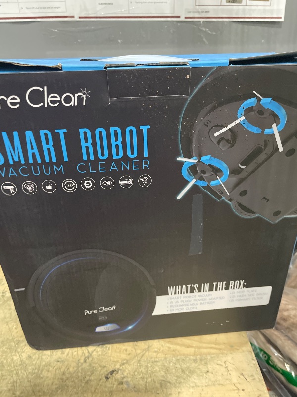 Photo 1 of ** For parts only does not power on ** Robot Automatic Vacuum Cleaner - Upgraded Lithium Battery 90 Min Run Time - Bot Self Detects Stairs Pet Hair Allergies Friendly Home Cleaning for Carpet Hardwood Floor - PUCRC26B, Black