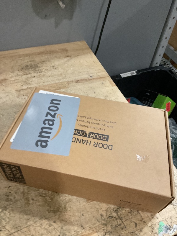 Photo 1 of 1 Set Entry Door Handle and Single Cylinder Deadbolt Lock and Key, Brass Front Door Lock - Heavy Duty Square Locking Lever Set - Exterior Door Handle in Satin Brass Finish