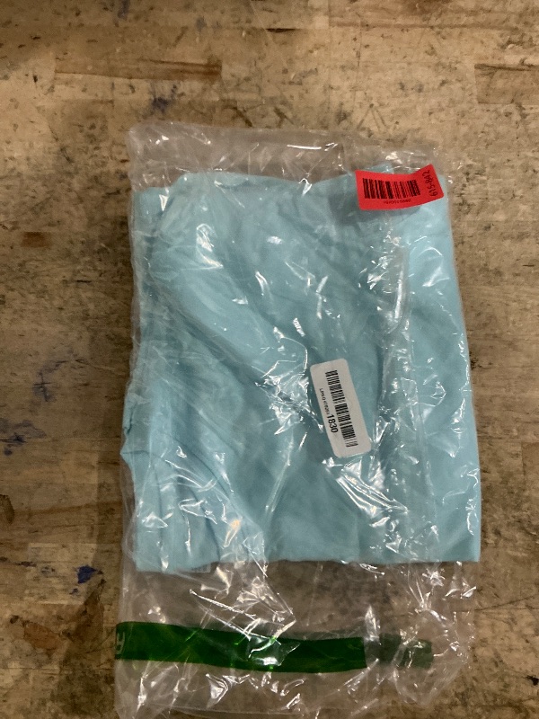 Photo 1 of 100% Cotton Soft Basic Crew Neck T Shirts for Women, Short Sleeve Casual Summer Tops, Trendy Solid Loose Fit Plain Tshirt, Light Blue Tees