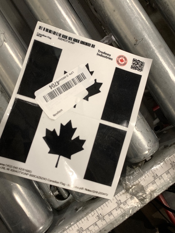 Photo 1 of (2x) Canadian Flag - Canada - Maple Leaf - Black - Sticker - Decal - Die Cut