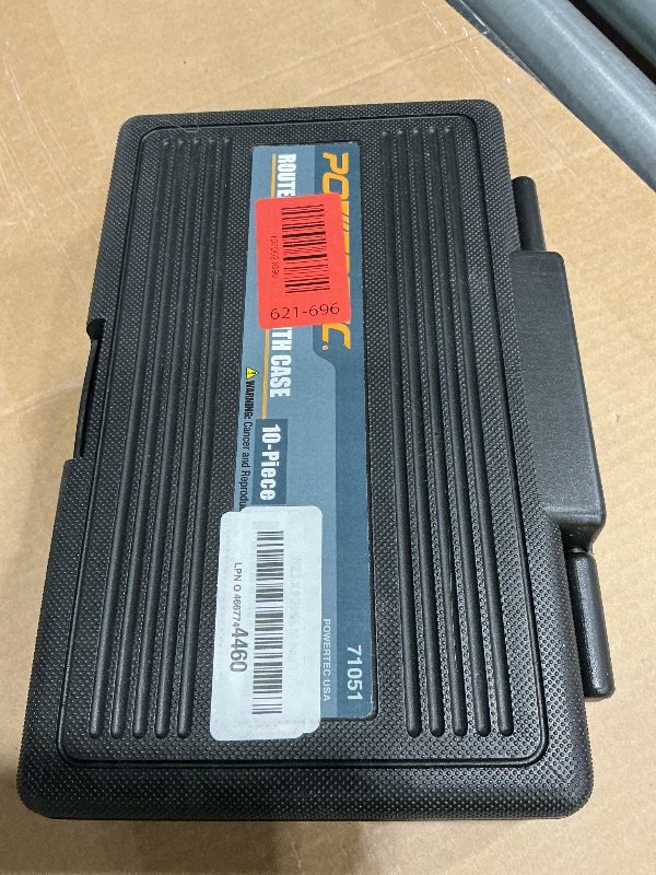 Photo 1 of ***MISSING PIECES*** POWERTEC Router Guide, Router Bushing Guide Set, Router Template Guide 10 Pcs w/Storage Case, Fits Porter Cable Style Router Sub Base Plate. Size 5/16" to 1" Router Inlay Kit for Woodworking (71051K)