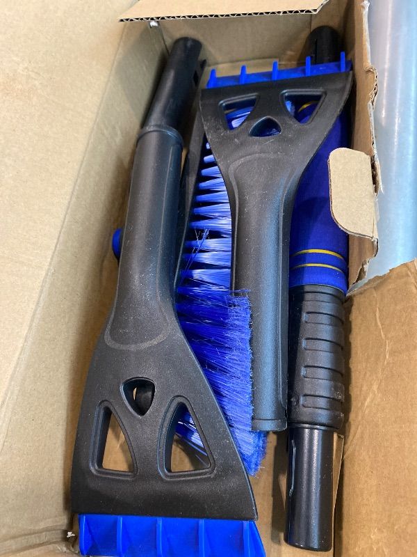 Photo 1 of *USED*
34" Extendable Ice Scrapers for Car Windshield 2-in-1 Snow Brush for Car Snow Scraper for Car Snow Scraper and Drush with Ergonomic Foam Grip for Cars, Trucks, SUVs with 360° Pivoting Brush Head Blue