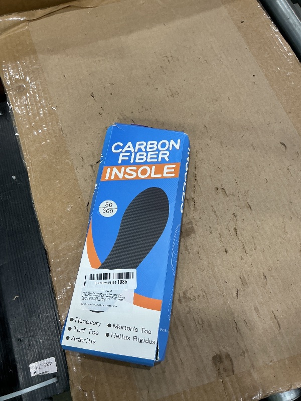 Photo 1 of 1 Pair Carbon Fiber Insole for Men & Women - Rigid Carbon Fiber Shoe Insert for Hallux Rigidus, Turf Toe, Morton's Toe (11.85' / 300mm - Men's 12.5 / Women's Size 13.5)