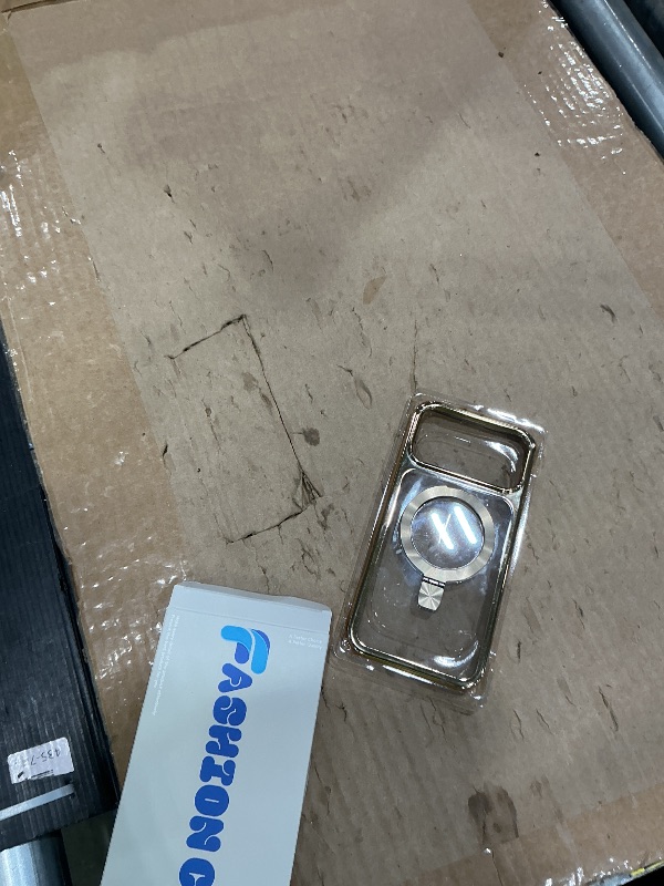 Photo 1 of [CD Ring Compatible with MagSafe Invisible Stand]Magnetic for iPhone 17 Pro Max Case, [Electroplated Bumper Non-Yellowing][Look as Bare iPhone]Slim Clear Case with Holder for Women Men Girls, Gold