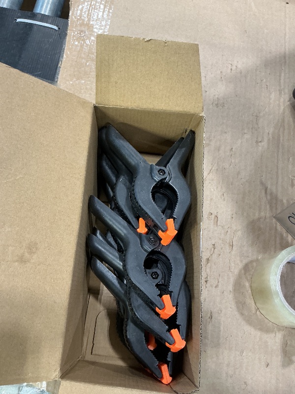 Photo 1 of 10 Pack 6 inch Plastic Spring Clamps, Black Heavy Duty Clips, Backdrop Clips, Plastic Clamps for Crafts, Backdrop Stand, Woodworking, Photography