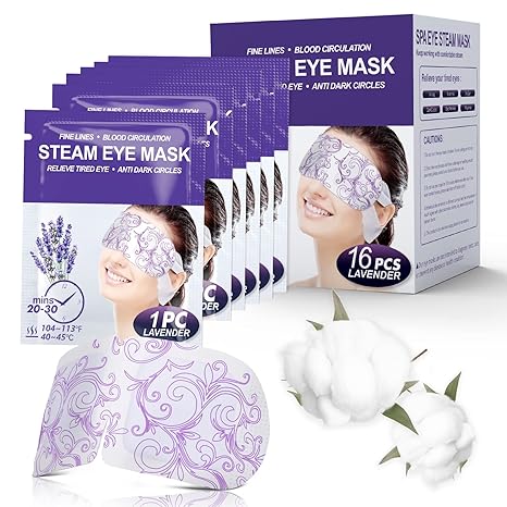 Photo 1 of 15 Packs Steam Eye Masks for Dry Eyes, Lavender Heated Eye Mask, Relief Tired Eyes & Dark Circle, Warm Compress for Puffiness, Disposable Travel Essentials & Relaxation Set for Women, Christmas