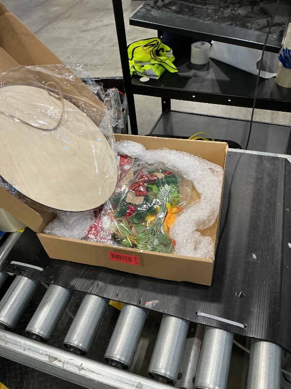 Photo 1 of ***MISSING PIECES*** Vicenpal Interchangeable Welcome Sign for Front Door with 17 Magnetic Icons, Wooden Seasonal Front Porch Door Decor with 4 Seasonal Wreaths and 17 Changeable Icons for Holiday Party