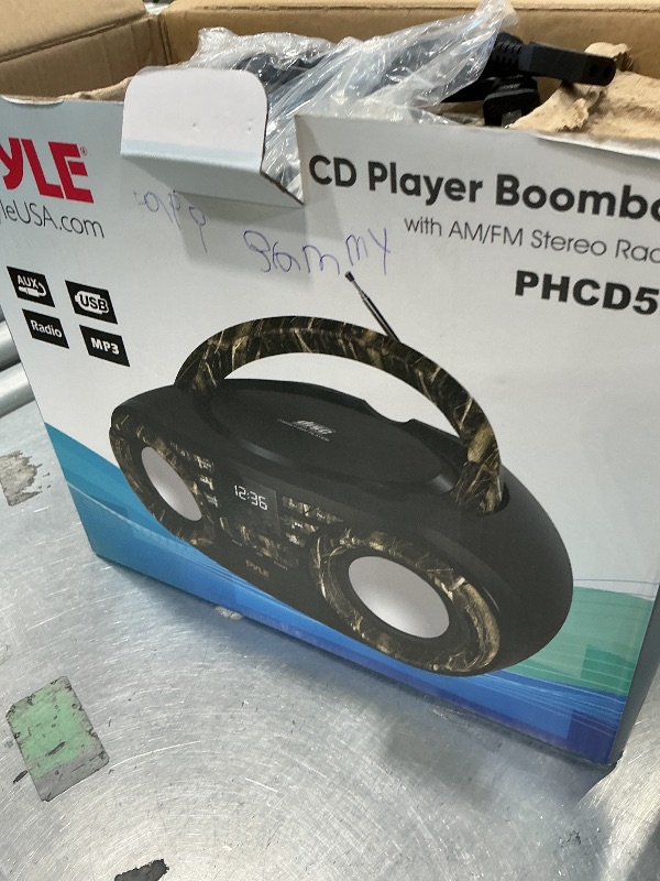 Photo 1 of *USED*
Pyle Portable CD Player Bluetooth Boombox Speaker-AM/FM Stereo Radio&Audio Sound,Supports CD-R-RW/MP3/WMA,USB,AUX,Headphone,LED Display,AC/Battery Powered,Real Tree-Pyle PHCD59.5