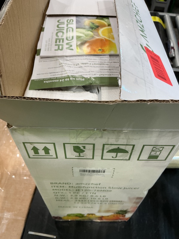 Photo 1 of *MINOR DAMAGE - USED*
Cold Press Juicer Machine with 6" Extra-Wide Feed Chute,Triple Stainless Steel Filter,Quiet DC Motor,Easy to Clean,Slow Masticating Juicer High Juice Yield,Grey