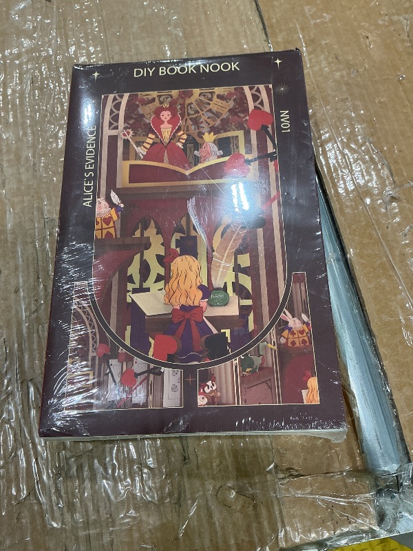 Photo 1 of ???????? Book Nook Kit, DIY Miniature Dollhouse Booknook Kit, 3D Wooden Puzzle Bookend Bookshelf Insert Decor with LED Light for Teens and Adults (Alice in Wonderland)