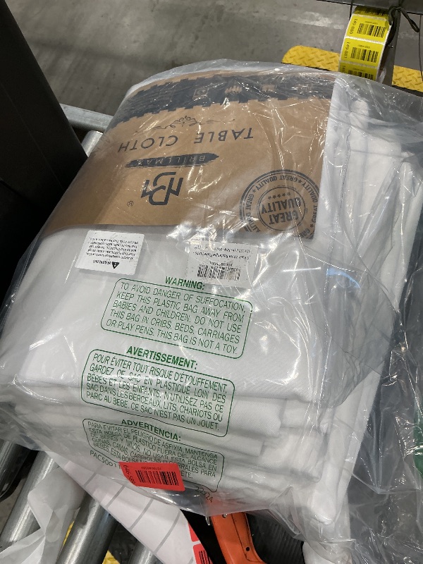 Photo 1 of *USED*
BRILLMAX 6 Pack White Tablecloths for 6 Foot Rectangle Tables 90 x 132 Inch - 6ft Rectangular Bulk Linen Polyester Fabric Washable Cloth Cover for Wedding Reception Banquet Birthday Party