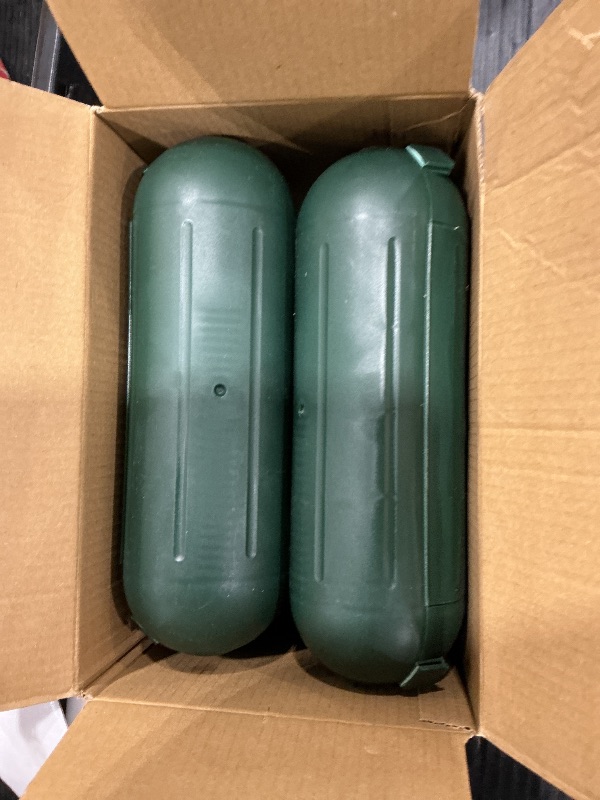 Photo 1 of (4-Pack) Large Outdoor Extension Cord Plug Protector with Latches, Capsule Shaped Protector with Large Compartment for AWG12/14/16 Cords, Water-Resistant Holder for String Lights and Wires (Green)