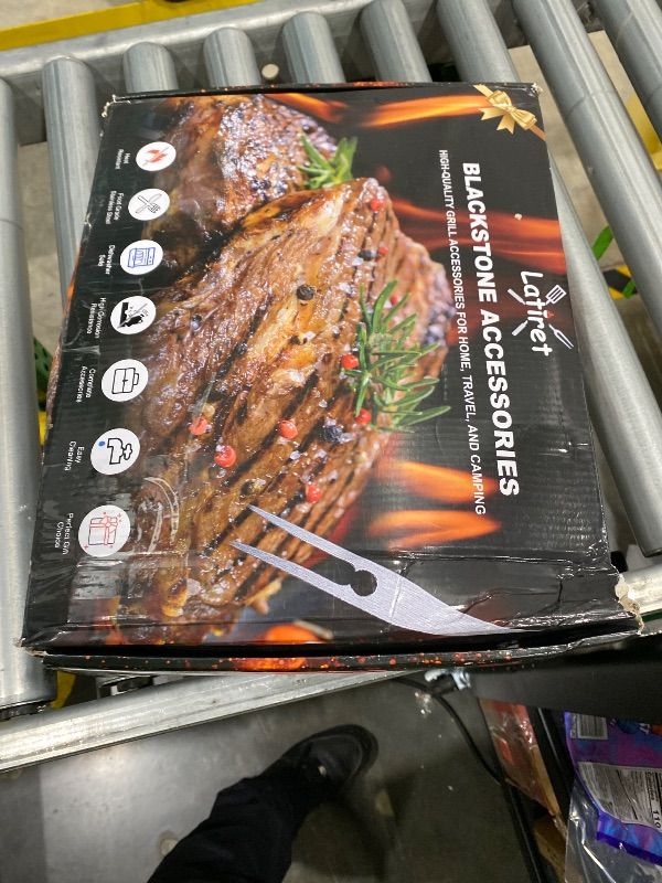 Photo 1 of ?Latiret Griddle Accessories Kit, 24Pcs Grilling Accessories Set for Blackstone and Camp Chef, Flat Top Griddle Accessories Set with Scraper, Enlarged Spatulas, Basting Cover, White Elephant Gifts