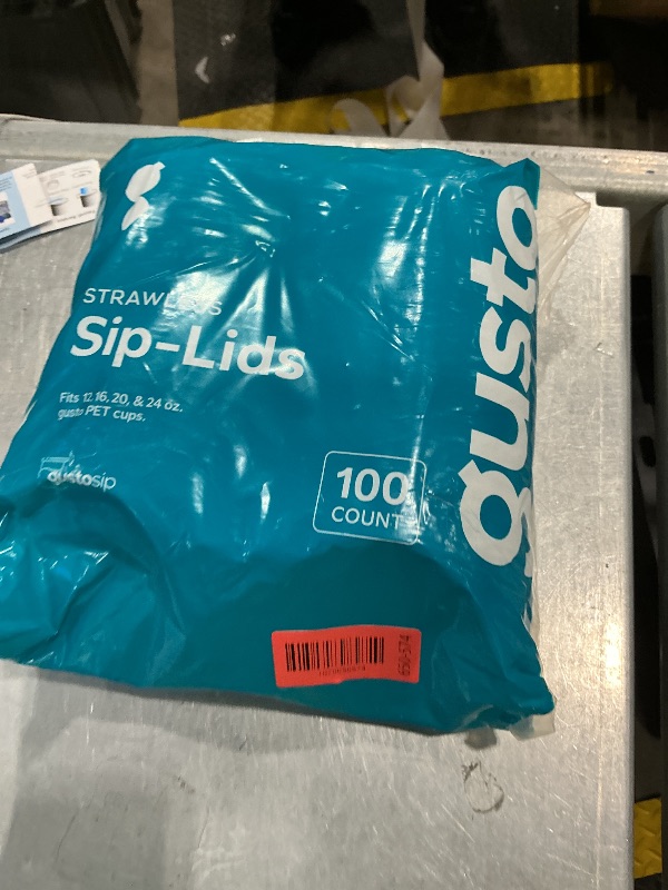 Photo 1 of [100 Count] Crystal Clear Strawless PET Plastic Lids for 12, 16, 20 & 24 oz. Milkshake Cups