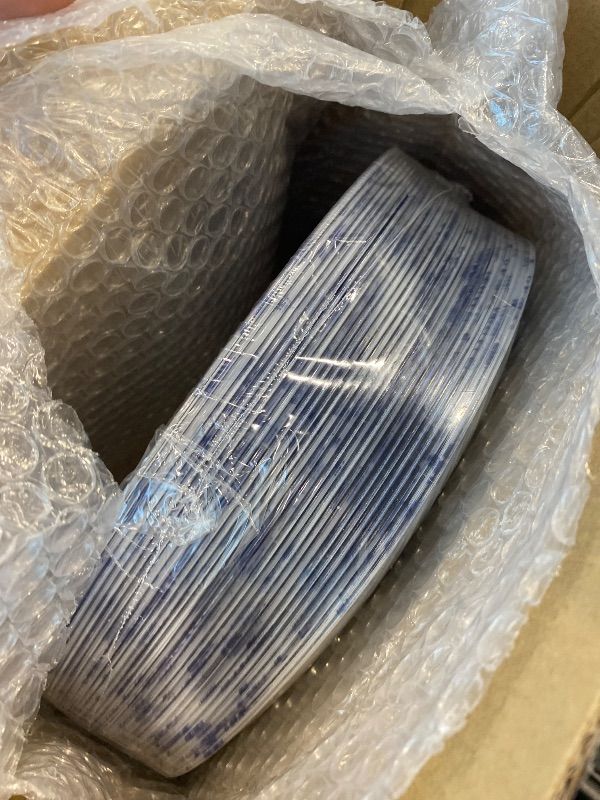 Photo 1 of *PARTIAL SET - ONLY dinner plates*
EI 60pcs Blue Plastic Plates Disposable Heavy Duty,Blue and White Floral Disposable Plates,10.25" Dinner & 7.5" Dessert Plate,Natural Fresh and Elegant Decorations for Birthdays/Tea Party/Wedding