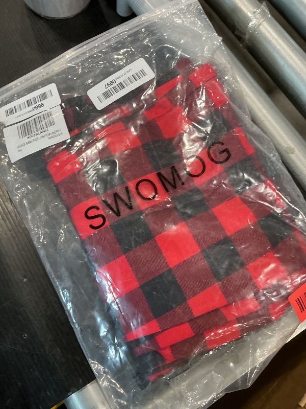 Photo 1 of *PARTIAL SET - ONLY 1 bottom*
SWOMOG Couples Pajama Sets Women & Men Long Sleeve Sleepwear Top Plaid Pants Loungewear Set with Pockets Men Z - Black - Solid Top X-Large