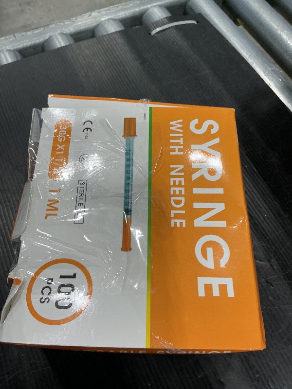 Photo 1 of 100 Pack 1ml Syringes with Needle-30Ga 0.5 Inch, Individually Sealed Packaging