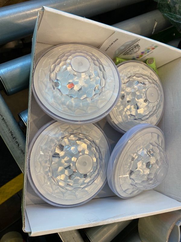 Photo 1 of **Missing**
WANTERONG Rechargeable Floating Pool Lights (4 Pack) - Pool Light with Vibrant RGB Colors, IP68 Waterproof Floating Lights, Upper and Lower Color Changing Led Lights for Pools, Hot Tubs and Party