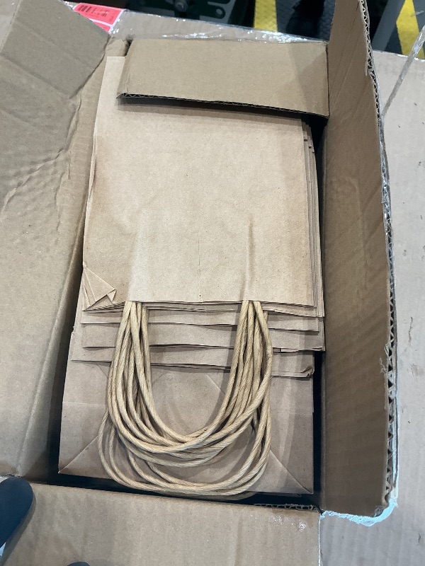 Photo 1 of 100 Pack Paper Gift Bags with Handles – Small Brown Recyclable Shopping Bags 5.5x3.15x7.87 inch – Heavy Duty 5lbs Capacity for Parties, Retail, Weddings, Baby Showers, Birthdays, Small Business Packaging (Brown)