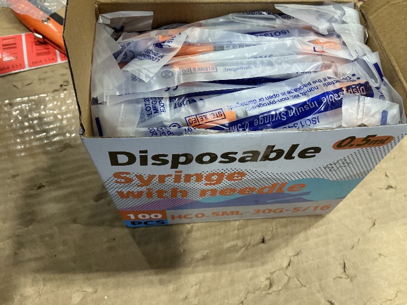Photo 1 of 0.5ml 5/16" 30G Syringes, Disposable Individual Packaging - 100Pcs