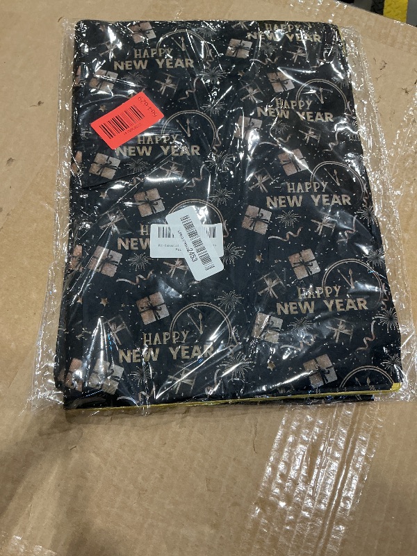 Photo 1 of 100 Sheets Happy New Year Theme Tissue Paper - Black Gold Gift Wrap Paper, Fireworks & Clock Patterns for DIY Craft Arts, New Year 2026 Celebrations & Party Decor Supplies, 14x20 Inches, 2 Designs