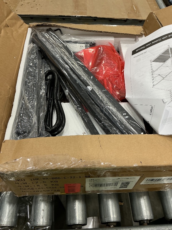 Photo 1 of *Unknown if ANYTHING MISSING SPECIFY WHEN RETURNING* 
Furologee Kitchen Bakers Rack with Power Outlet, Microwave Oven Stand with Storage 4 Tiers, Coffee Bar Table with 6 S Hooks, Kitchen Storage Shelf Rack for Spices, Pots, Rustic Brown