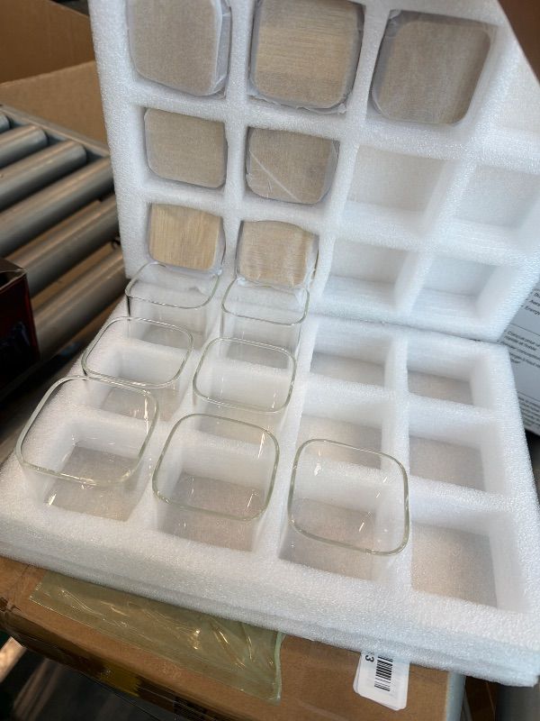 Photo 1 of *MISSING PARTS*
ComSaf 12Pcs Glass Spice Jars with Bamboo Lid, 4oz Airtight Square Spice Containers with 275 Black Lables, Empty Seasoning Jars for Spice Salt Sugar