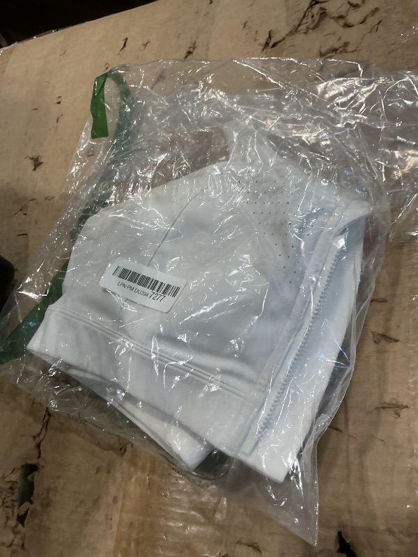 Photo 1 of ***VERY USED*** Yvette Adjustable Sports Bras for Women High Impact - Zip Front Sports Bra Plus Size Wireless for Running Workout,White,Small