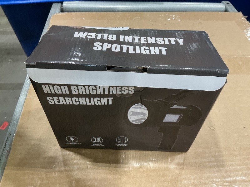 Photo 1 of ***MISSING CHARGER*** Lylting Rechargeable Spotlight Flashlight, 90,000 Lumens Super Bright Spotlight Outdoor with Cob Light & USB Output, Lightweight Handheld Led Spot Light for Hunting Boating Camping